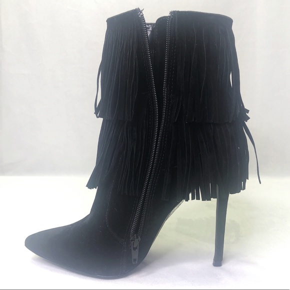 Shoe Republic LA Fringe Bootie Stiletto Sexy 8.5 - Picture 12 of 14